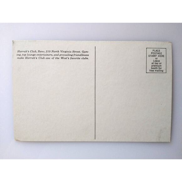 Harrahs Club Casino Postcard Aladdin Genie Jackpot Reno Lake Tahoe Nevada Black - Picture 2 of 2